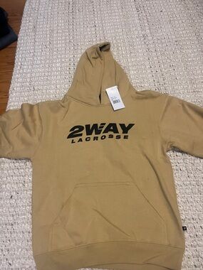 2WAY Lacrosse Tan Pullover Hoodie with Front Logo